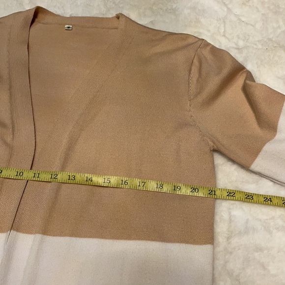 women’s long sleeve soft knit cardigan color block Ribbed hem cuffs. Relax fit M - Picture 4 of 5